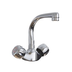 Смеситель для кухни 1/2 кер. MIXLINE ML02-031 высокий излив п/гайку (без подводки) - ML02-031 