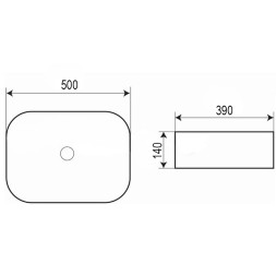 Раковина Azario 500x390x140 накладная, черная матовая (AZ-2195-MB)