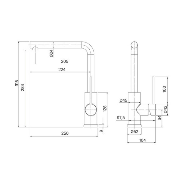 Смеситель для кухни 35к IDDIS RULBLL0i05 &amp;quot;Rule&amp;quot; высокий пов. излив, п/гайку ЧЕРНЫЙ матовый - RULBLL0i05 