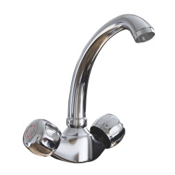 Смеситель для кухни 1/2 кер. MIXLINE ML02-032 низкий излив п/гайку (без подводки) - ML02-032 