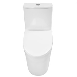 Унитаз-моноблок Azario ANSA 385х695x775 безободковый, в комплекте с сиденьем дюропласт микролифт, белый (AZ-2301)