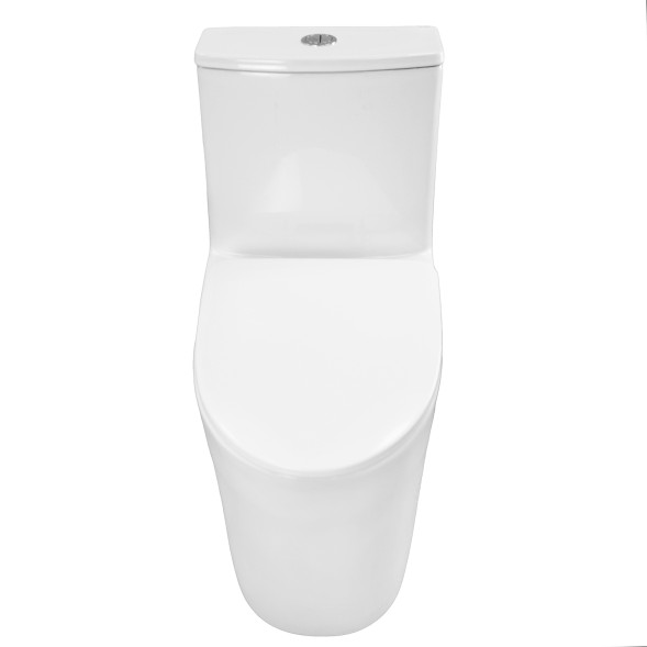 Унитаз-моноблок Azario ANSA 385х695x775 безободковый, в комплекте с сиденьем дюропласт микролифт, белый (AZ-2301)