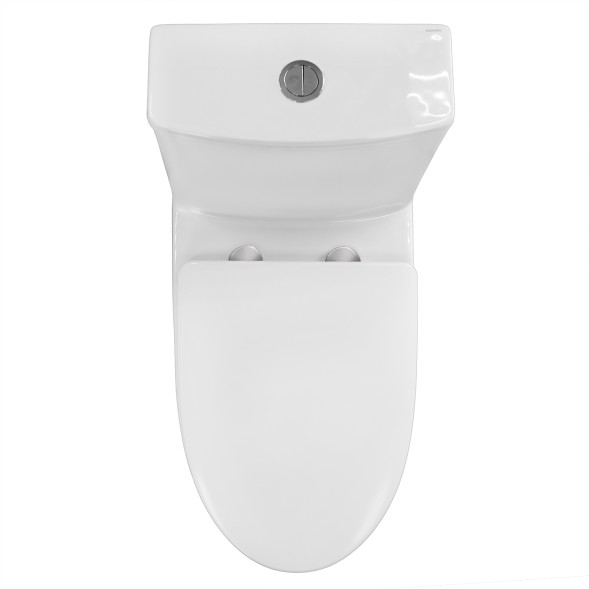 Унитаз-моноблок Azario ANSA 385х695x775 безободковый, в комплекте с сиденьем дюропласт микролифт, белый (AZ-2301)