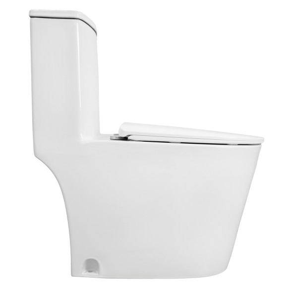 Унитаз-моноблок Azario ANSA 385х695x775 безободковый, в комплекте с сиденьем дюропласт микролифт, белый (AZ-2301)