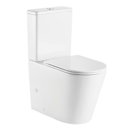 Унитаз-компакт Azario Vetro 380х605х825 напольный, безободковый, слив "ТОРНАДО", в комплекте с бачком и быстросъемным сиденьем микролифт (AZ-2149- UQ)