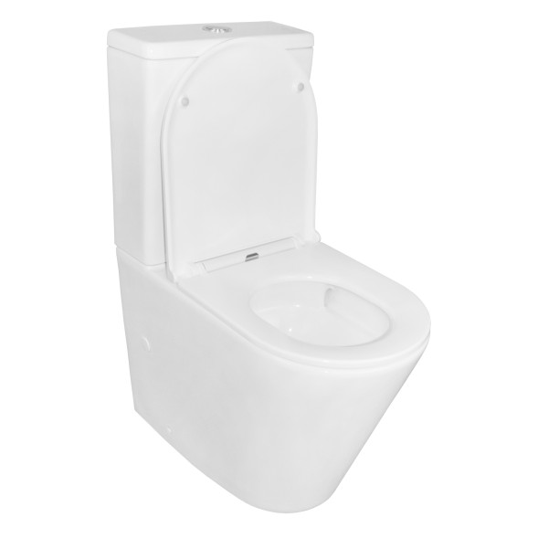 Унитаз-компакт Azario Vetro 380х605х825 напольный, безободковый, слив &amp;quot;ТОРНАДО&amp;quot;, в комплекте с бачком и быстросъемным сиденьем микролифт (AZ-2149- UQ)