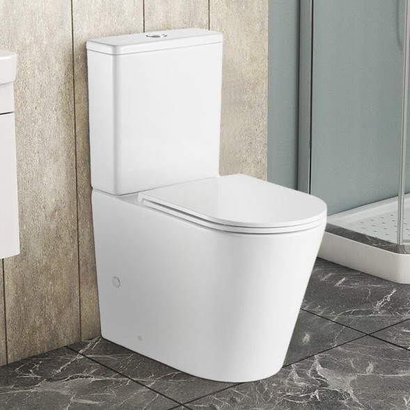 Унитаз-компакт Azario Vetro 380х605х825 напольный, безободковый, слив &amp;quot;ТОРНАДО&amp;quot;, в комплекте с бачком и быстросъемным сиденьем микролифт (AZ-2149- UQ)