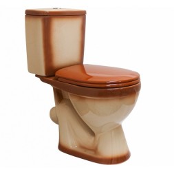 Унитаз-компакт &amp;quot;Лира&amp;quot; коричневый (косой, нижн, сид. полип., арм) (Rosa) - 4620008192086 