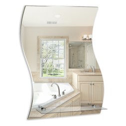 Зеркало MIXLINE "Волна" 430*590 (ШВ) с полкой - 00000030