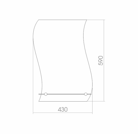 Зеркало MIXLINE &amp;quot;Волна&amp;quot; 430*590 (ШВ) с полкой - 00000030 