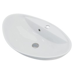 Раковина накладная на столешницу "Гамма-60*39" ш*г овал, с отв. под смеситель (Kirovit) -