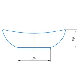 Раковина накладная на столешницу "Гамма-60*39" ш*г овал, с отв. под смеситель (Kirovit) -