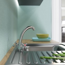 Смеситель для кухни 1/2 кер. MIXLINE ML07-031 низкий излив п/гайку (без подводки) - ML07-031 