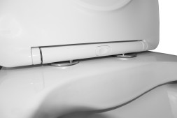 Унитаз-моноблок Azario Terni 350х670х760 напольный, безободковый, горизонтальный слив, сиденье дюропласт микролифт, цвет - белый мрамор (AZ-8618M)