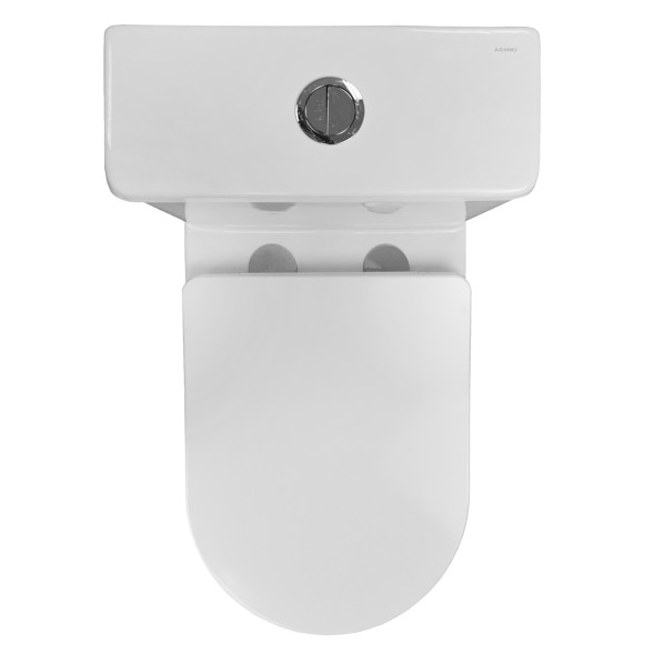 Унитаз-моноблок Azario Terni 350х670х760 напольный, безободковый, горизонтальный слив, сиденье дюропласт микролифт, цвет - белый мрамор (AZ-8618M)