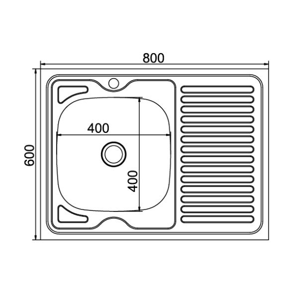 Мойка 80х60 (0,4) лев вып 1 1/2 MIXLINE 16см - 527970 