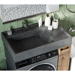 Раковина Aquaton Рейн 80 L на стиральную машину, графит (1A72113KRW210)