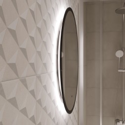 Зеркало MIXLINE &amp;quot;Монако&amp;quot; D600 бесконтактный сенсор, светодиодная подсветка, черная окантовка - LED-00002841 