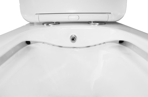 Унитаз моноблок с функцией биде Azario Lodi 350х665х750 напольный, безободковый, горизонтальный слив, сиденье дюропласт микролифт (AZ-8617B)