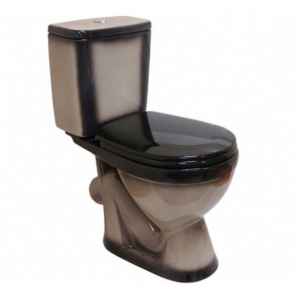 Унитаз-компакт &amp;quot;Лира&amp;quot; черный (косой, нижн, сид. полип., арм) (Rosa) - 4620008192093 