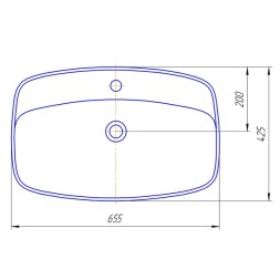 Раковина накладная на столешницу "Купер-65*43" ш*г, с отв. под смеситель (Kirovit) -
