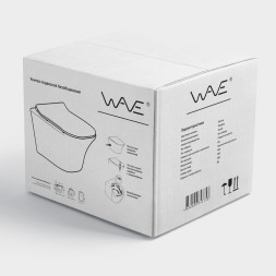 Унитаз подвесной безободковый WAVE ROUND сид. дюропласт, м/л, быстр, БЕЛЫЙ глянец (L) - 550499 