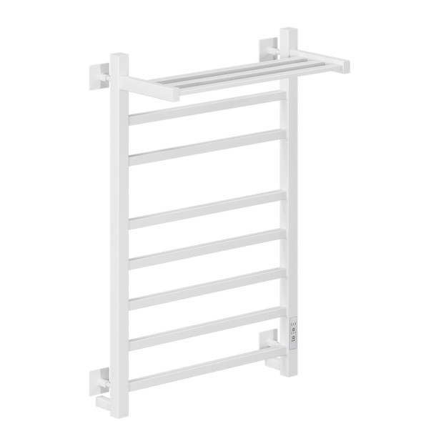 Полотенцесушитель MIXLINE FORTUNE  80х50 (таймер, 560 Вт, 7 перекладин + ПОЛКА) электрический БЕЛЫЙ - ML-556429 