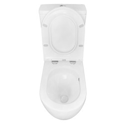 Унитаз-компакт Azario Grado 665х380х845 напольный, смыв "Торнадо", безободковый, с бачком и сидением микролифт (AZ-2141 UQ1)