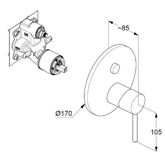 Душевой комплект 7 в 1 KLUDI BOZZ  керамический картридж, верхний душ 300 мм, белый матовый (386585376)