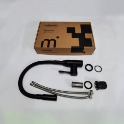 Смеситель для кухни 35к Milardo M01BL2FM05 &amp;quot;Meal&amp;quot; выс.гибкий излив, душ насадка 2реж, п/гайку ЧЕРНЫЙ - M01BL2FM05 