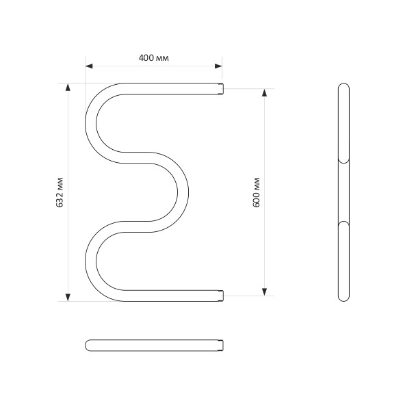 Полотенцесушитель MIXLINE SIMPLE M 60х40 1&amp;#039;&amp;#039; - ML-556304 