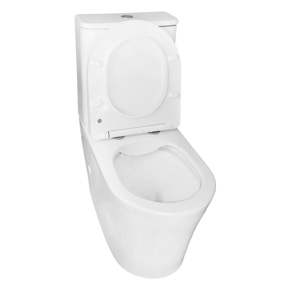 Унитаз-компакт Azario ANTEO ROUND 385х630х820 напольный, безободковый, быстросъемное сиденье микролифт (AZ-1219A)