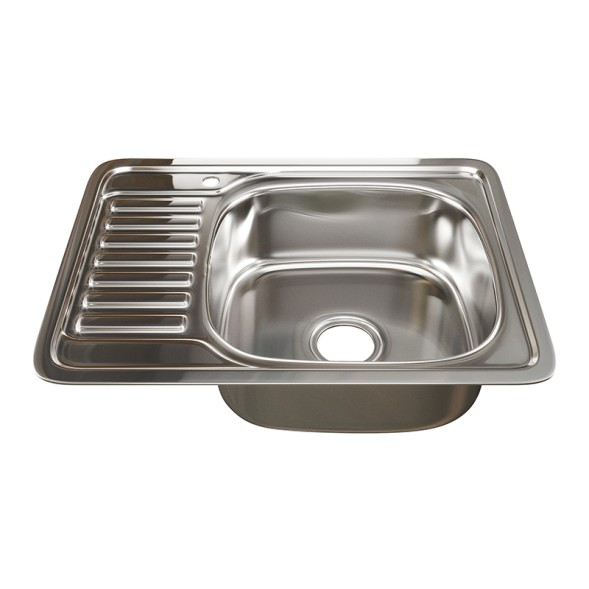 Мойка врез 65х50 (0,6) прав вып 3 1/2  MIXLINE 16см с сифоном - 529332 