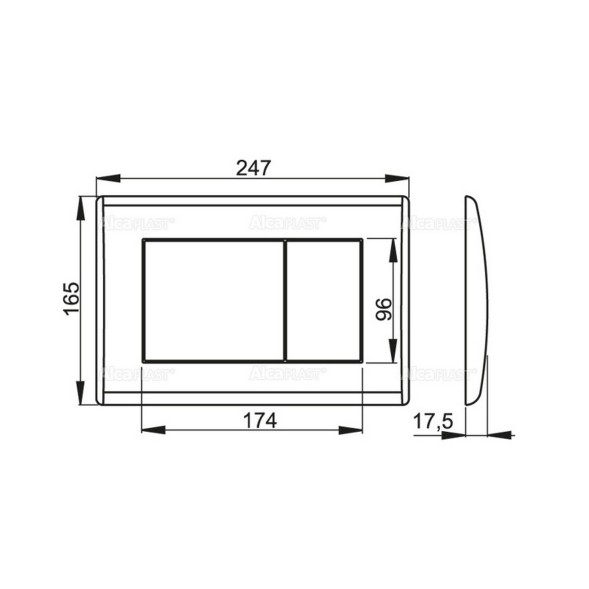 Кнопка для инсталляции ALCAPLAST/Alcadrain М270 квадрат,  пластик белая - M270 