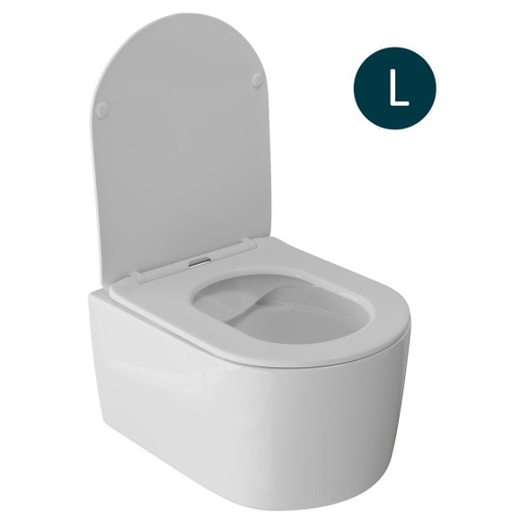 Унитаз подвесной безободковый WAVE SOLO сид. дюропласт, м/л, быстр, БЕЛЫЙ глянец (L) - 550507 