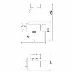 Смеситель с гигиенической лейкой 25k MIXLINE ML31-082 &amp;quot;Ray&amp;quot; встраиваемый - ML31-082 