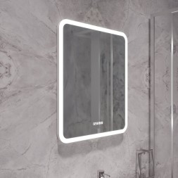 Зеркало MIXLINE "Стив-3" 600*700 (ШВ) сенсорный выключатель, часы + подогрев - LED-00002843