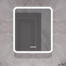 Зеркало MIXLINE "Стив-3" 600*700 (ШВ) сенсорный выключатель, часы + подогрев - LED-00002843