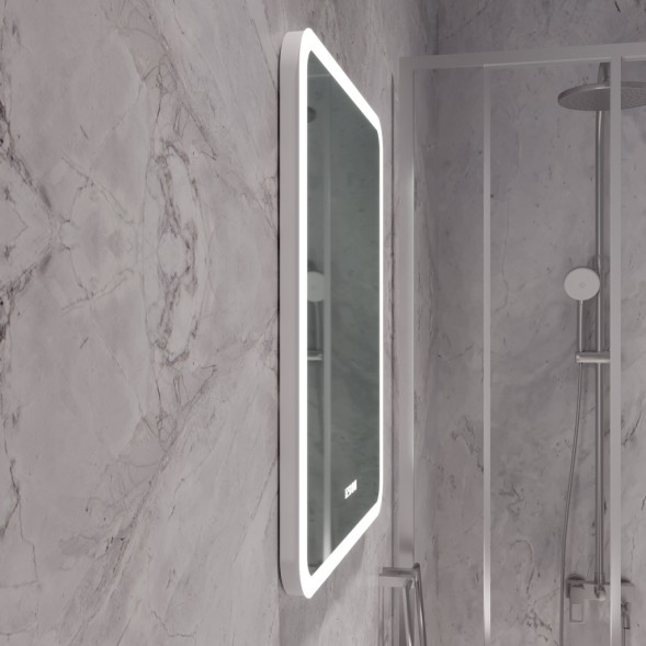 Зеркало MIXLINE &amp;quot;Стив-3&amp;quot; 600*700 (ШВ) сенсорный выключатель, часы + подогрев - LED-00002843 