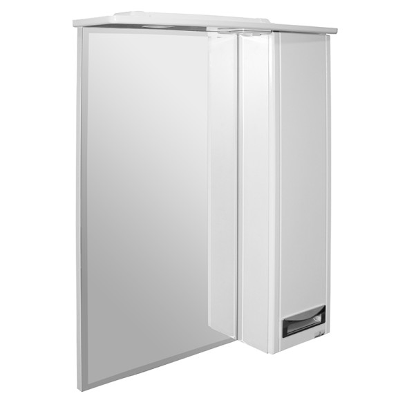 Зеркальный шкаф &amp;quot;Альфа-64 &amp;quot; правый с подсветкой (высота 800) (ПВХ) - 529002 