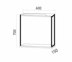 Зеркальный шкаф "БРУКЛИН" 60 Дуб Бунратти с подсветкой ЛОФТ (ЛДСП) - 543581