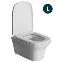 Унитаз подвесной безободковый WAVE STONE сид. дюропласт, м/л, быстр, БЕЛЫЙ глянец (L) - 550501 