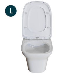 Унитаз подвесной безободковый WAVE STONE сид. дюропласт, м/л, быстр, БЕЛЫЙ глянец (L) - 550501 