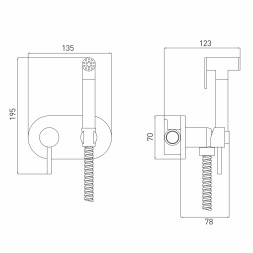 Смеситель с гигиенической лейкой 25k MIXLINE ML31-085 &amp;quot;Ray&amp;quot; встраиваемый - ML31-085 