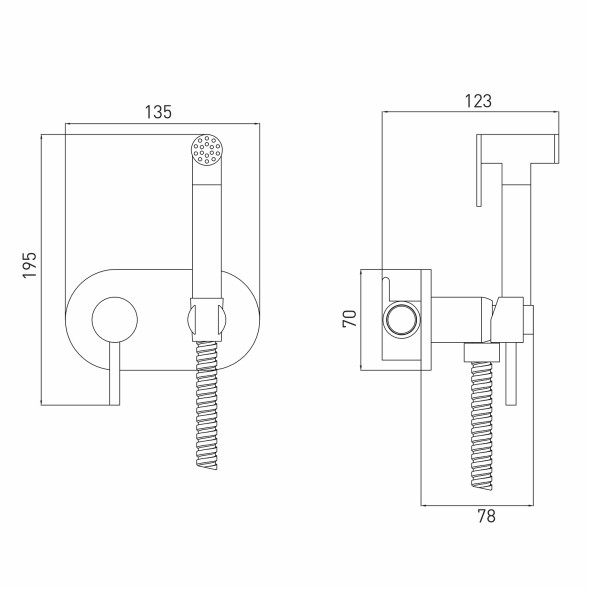 Смеситель с гигиенической лейкой 25k MIXLINE ML31-085 &amp;quot;Ray&amp;quot; встраиваемый - ML31-085 