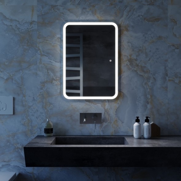 Зеркало MIXLINE &amp;quot;Стив&amp;quot; 500*700 (ШВ) сенсорный выключатель, светодиодная подсветка, гор/верт крепеж - LED-00002904 