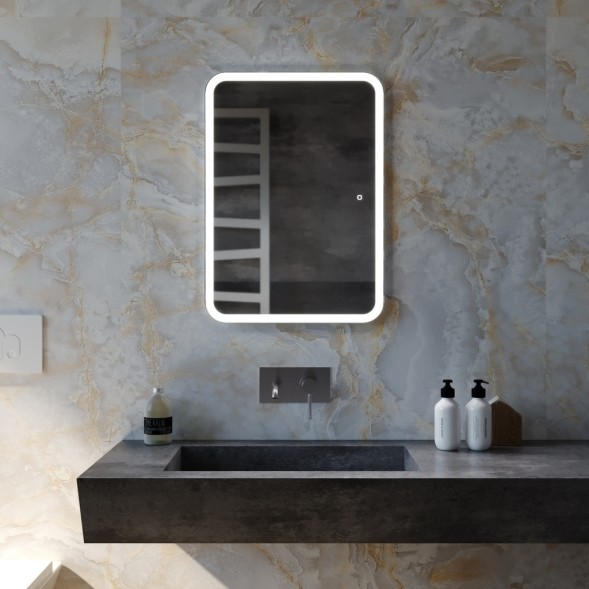 Зеркало MIXLINE &amp;quot;Стив&amp;quot; 500*700 (ШВ) сенсорный выключатель, светодиодная подсветка, гор/верт крепеж - LED-00002904 