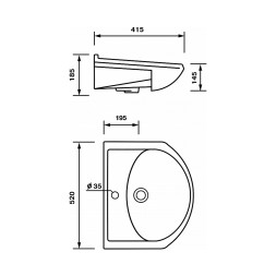Раковина накладная "Арго-50" белая (ОК) - реал-ия с мебелью!!!