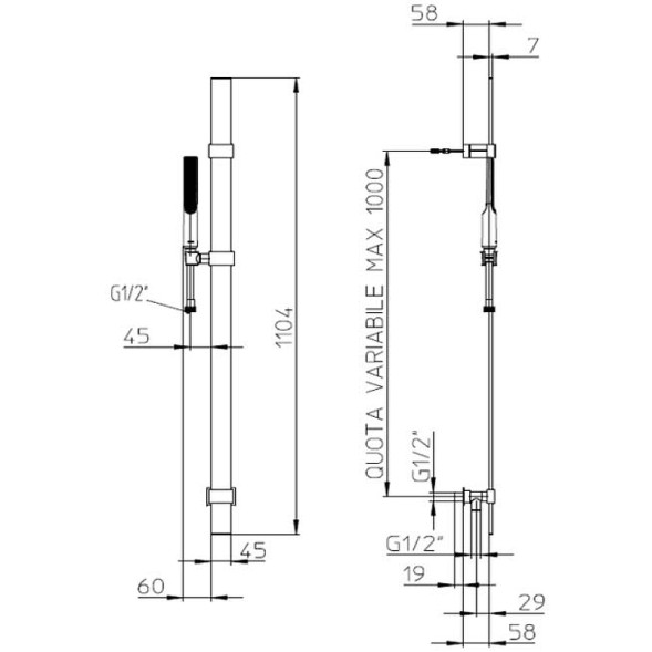 Душевой набор Bossini Apice хром (D480883.030)