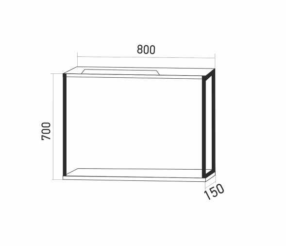 Зеркальный шкаф &amp;quot;БРУКЛИН&amp;quot; 80 Дуб Бунратти с подсветкой ЛОФТ (ЛДСП) - 543584 